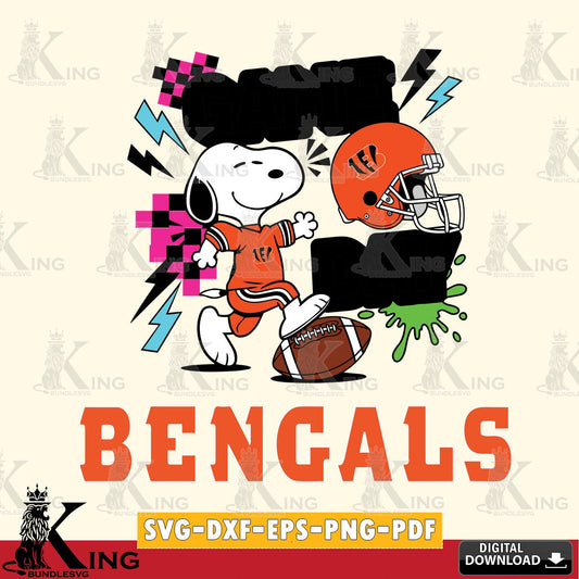 Cincinnati Bengals Snoopy Game day Cricut file , Cut file  , Digital Download , PDF File , Instant Download