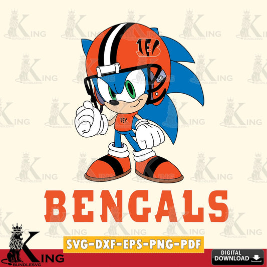 Unique artwork depicting Cincinnati Bengals Sonic Football Mascot as a crafting file for iron-on transfer and vinyl decals