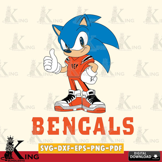 Cincinnati Bengals Sonic Like Football SVG file, Vector , Digital Download , PDF File , Instant Download