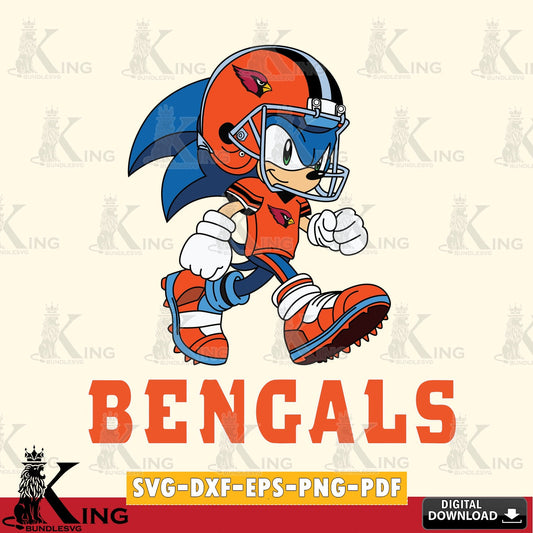 Cincinnati Bengals Sonic Ready Football SVG file, Vector , Digital Download , PDF File , Instant Download