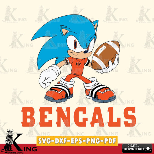 Digital clipart of Cincinnati Bengals Sonic Rugby vector art for engraving, cutting, and printing