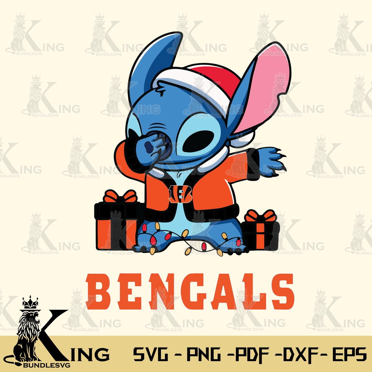 Cincinnati Bengals Stitch Merry Christmas Svg Eps Dxf Png File, Digital Download