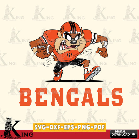 Cincinnati Bengals Taz Football Helmet Cut file  , Digital Download , Instant Download, Looney Tunes svg, Football svg