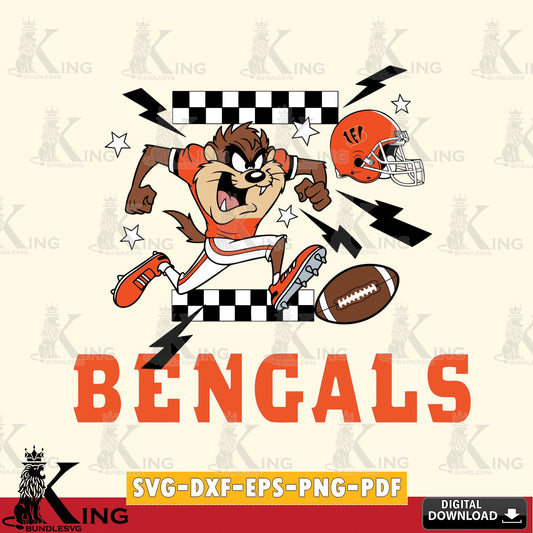 Cincinnati Bengals Taz Football Lightning Cut file  , Digital Download , Instant Download, Looney Tunes svg, Football svg