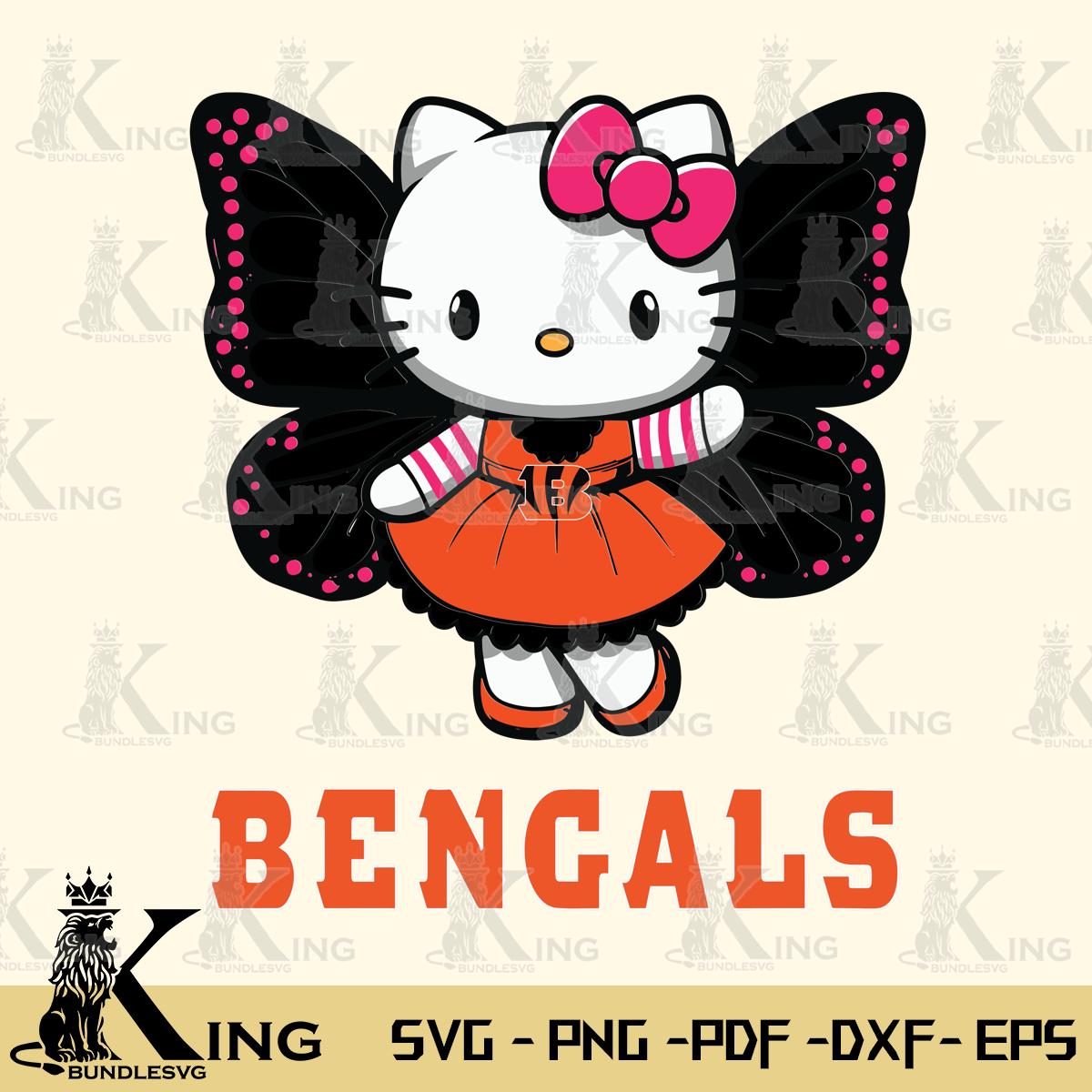 Cincinnati Bengals Whimsical Kitty Wings Svg Eps Dxf Png File, Digital Download