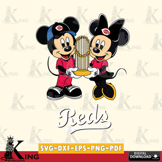 Cincinnati Reds Mickey Minnie Mouse Champions SVG file , For Cricut,  File cut , Digital Download , PDF File, Cut Files
