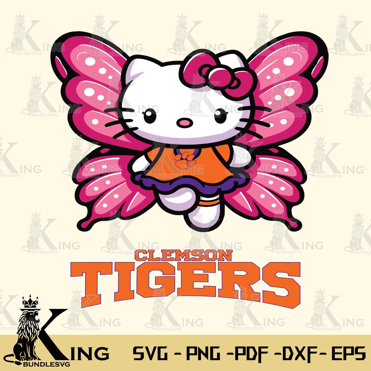 Clemson Tigers Hello Kitty Dreamscape Svg Eps Dxf Png File, Digital Download