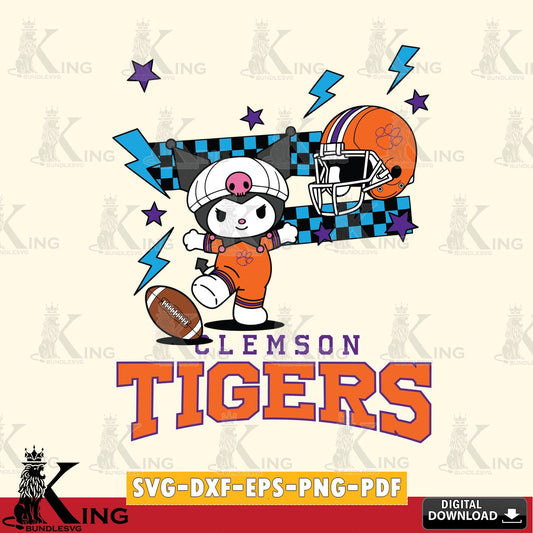 Clemson Tigers Kuromi Game Day SVG file, Cricut, Cut file  , Digital Download , Instant Download, Sanrio svg, Clipart