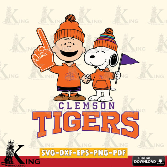 Clemson Tigers Peanuts Fan Gear SVG, Cricut, Cut file  , Digital Download , Instant Download, Peanuts svg, NCAA svg, Football svg, Sport svg