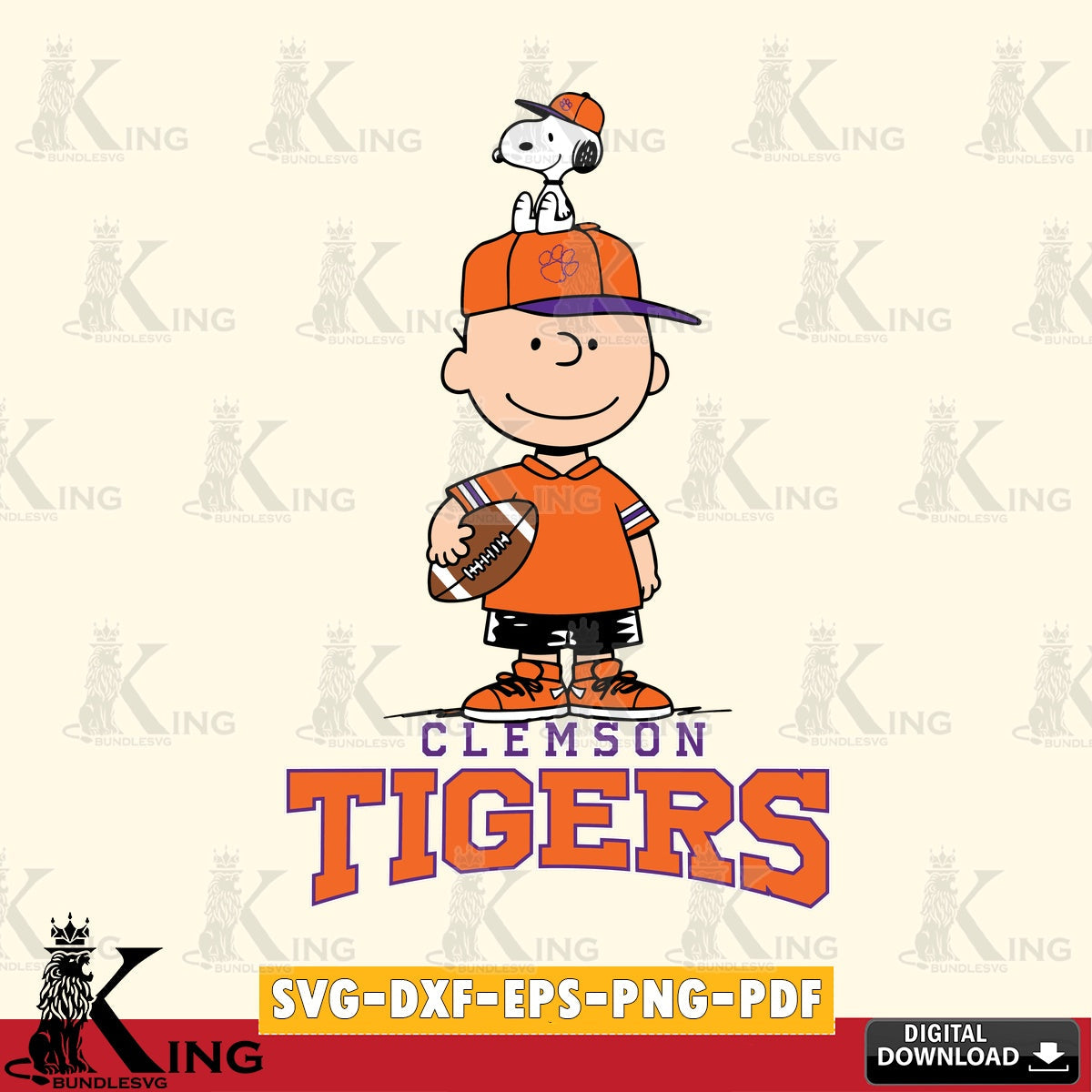 Clemson Tigers Peanuts Football Rugby SVG, Cricut, Cut file  , Digital Download , Instant Download, Peanuts svg, NCAA svg, Football svg, Sport svg