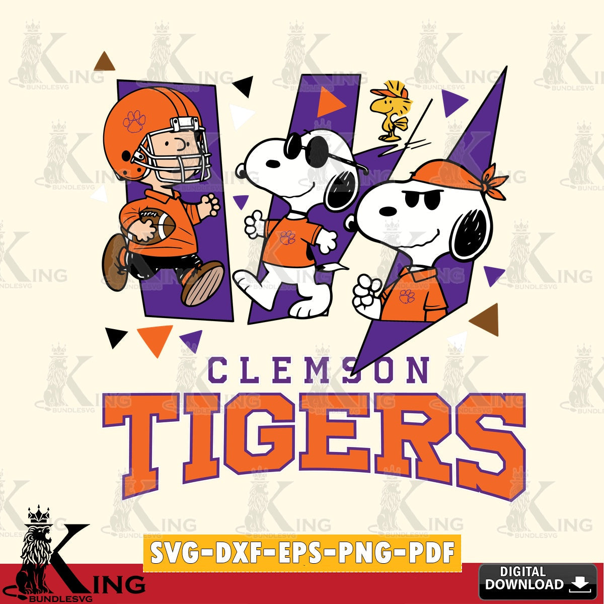 Clemson Tigers Peanuts Joe Cool SVG, Cricut, Cut file  , Digital Download , Instant Download, Peanuts svg, NCAA svg, Football svg, Sport svg