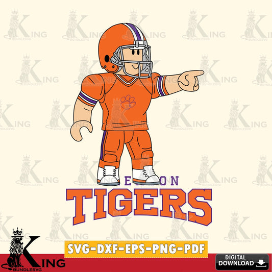 Clemson Tigers Roblox Player Football SVG file , NCAA Cricut,  File cut , Digital Download , PDF File