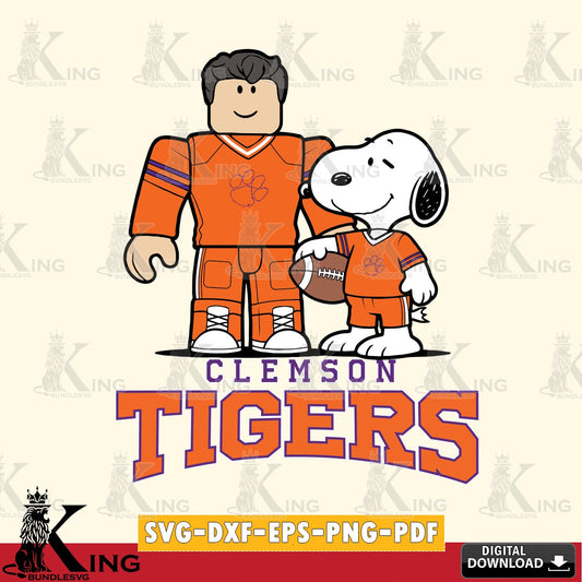 Clemson Tigers Roblox & Snoopy Football SVG file , NCAA Cricut,  File cut , Digital Download , PDF File