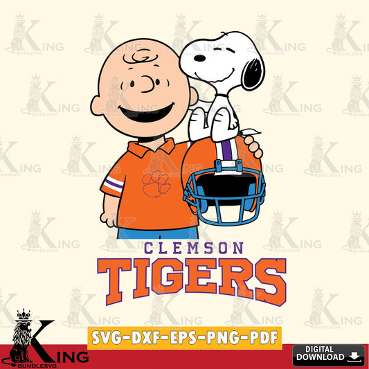 Clemson Tigers Snoopy On Helmet SVG, Cricut, Cut file  , Digital Download , Instant Download, Peanuts svg, NCAA svg, Football svg, Sport svg
