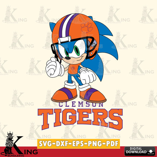 Creative design featuring Clemson Tigers Sonic Football Mascot, a cut file ideal for vinyl projects and T-shirt printing
