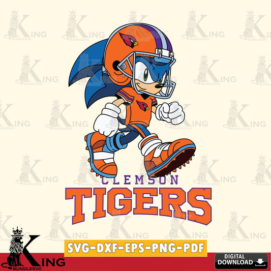Vector design showing Clemson Tigers Sonic Ready Football PNG clipart for sublimation printing and graphic design