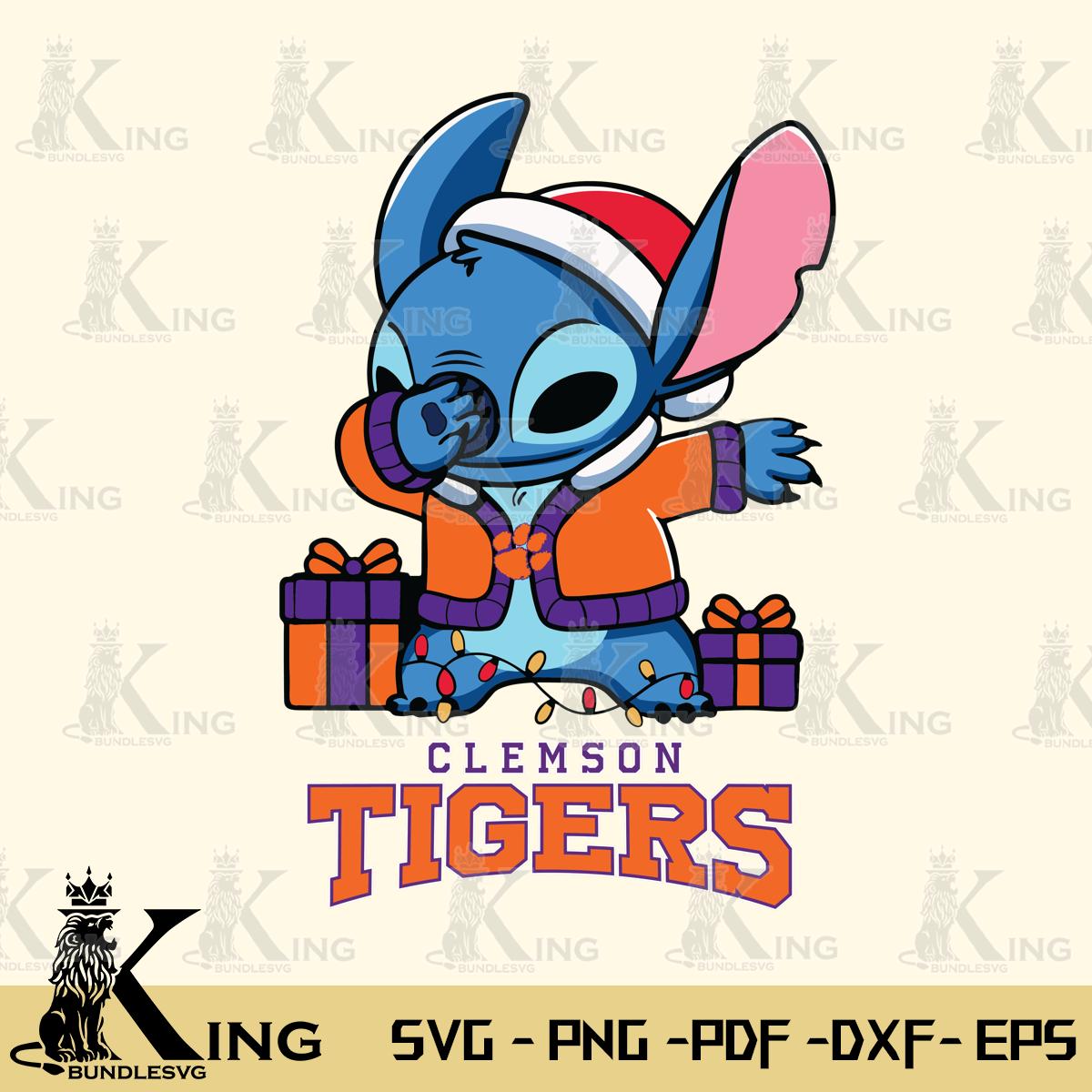 Clemson Tigers Stitch Merry Christmas Svg Eps Dxf Png File, Digital Download