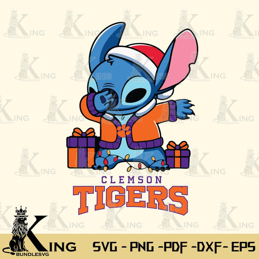 Clemson Tigers Stitch Merry Christmas Svg Eps Dxf Png File, Digital Download