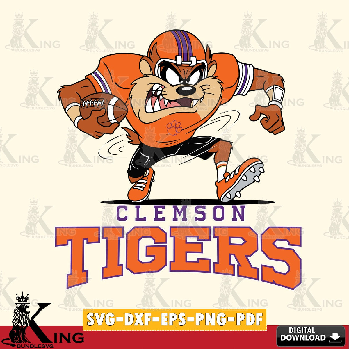 Clemson Tigers Taz Football Helmet SVG file, Cut file  , Digital Download , Instant Download, Taz svg, NCAA svg