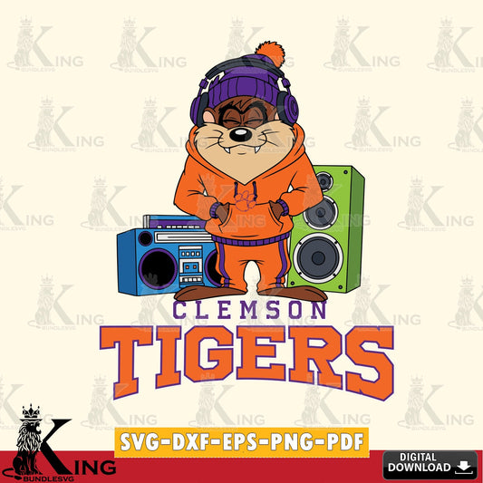 Clemson Tigers Taz Hip Hop SVG file, Cut file  , Digital Download , Instant Download, Taz svg, NCAA svg