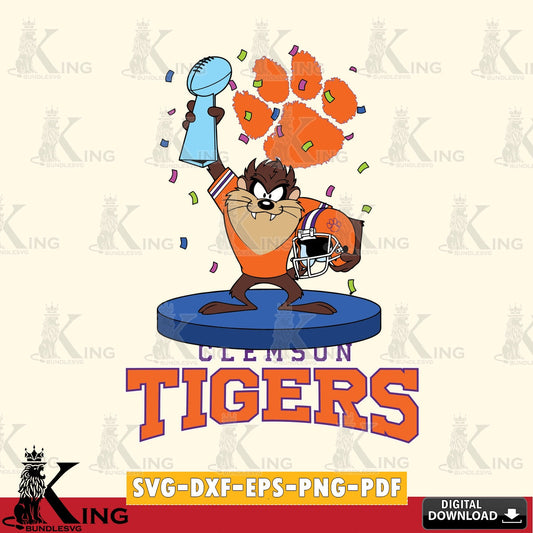 Clemson Tigers Taz Trophy Podium SVG file, Cut file  , Digital Download , Instant Download, Taz svg, NCAA svg