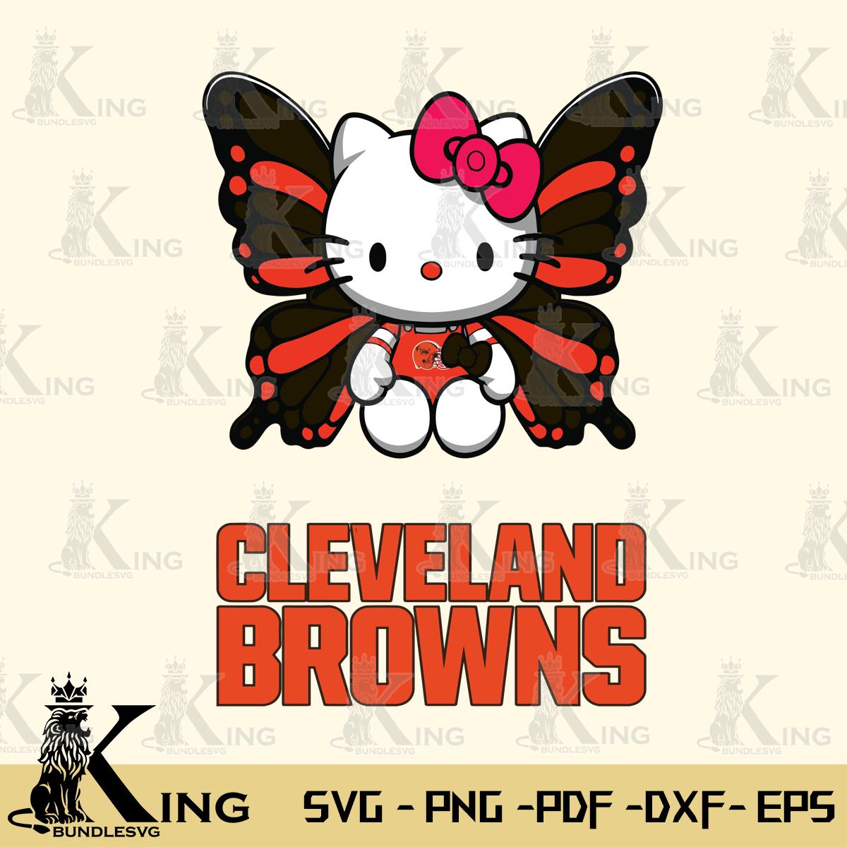 Cleveland Browns Butterfly Kitty Delight Svg Eps Dxf Png File, Digital Download