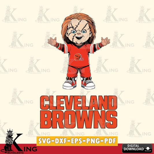 Unique artwork depicting Cleveland Browns Chucky Football, NFL cut SVG PNG files perfect for Cricut and Silhouette cutting