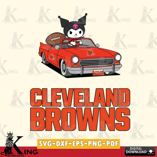 Cleveland Browns Kuromi Car Football Game SVG file, Cricut, Cut file  , Digital Download , Instant Download, Sanrio svg, Clipart