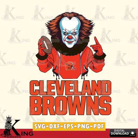 Artistic drawing of Cleveland Browns Pennywise player football, versatile clip art for stickers, decals, and mugs.