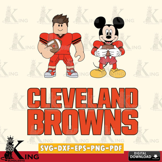 Cleveland Browns Roblox & Mickey Football SVG file , Cricut, NFL  File cut , Digital Download , PDF File