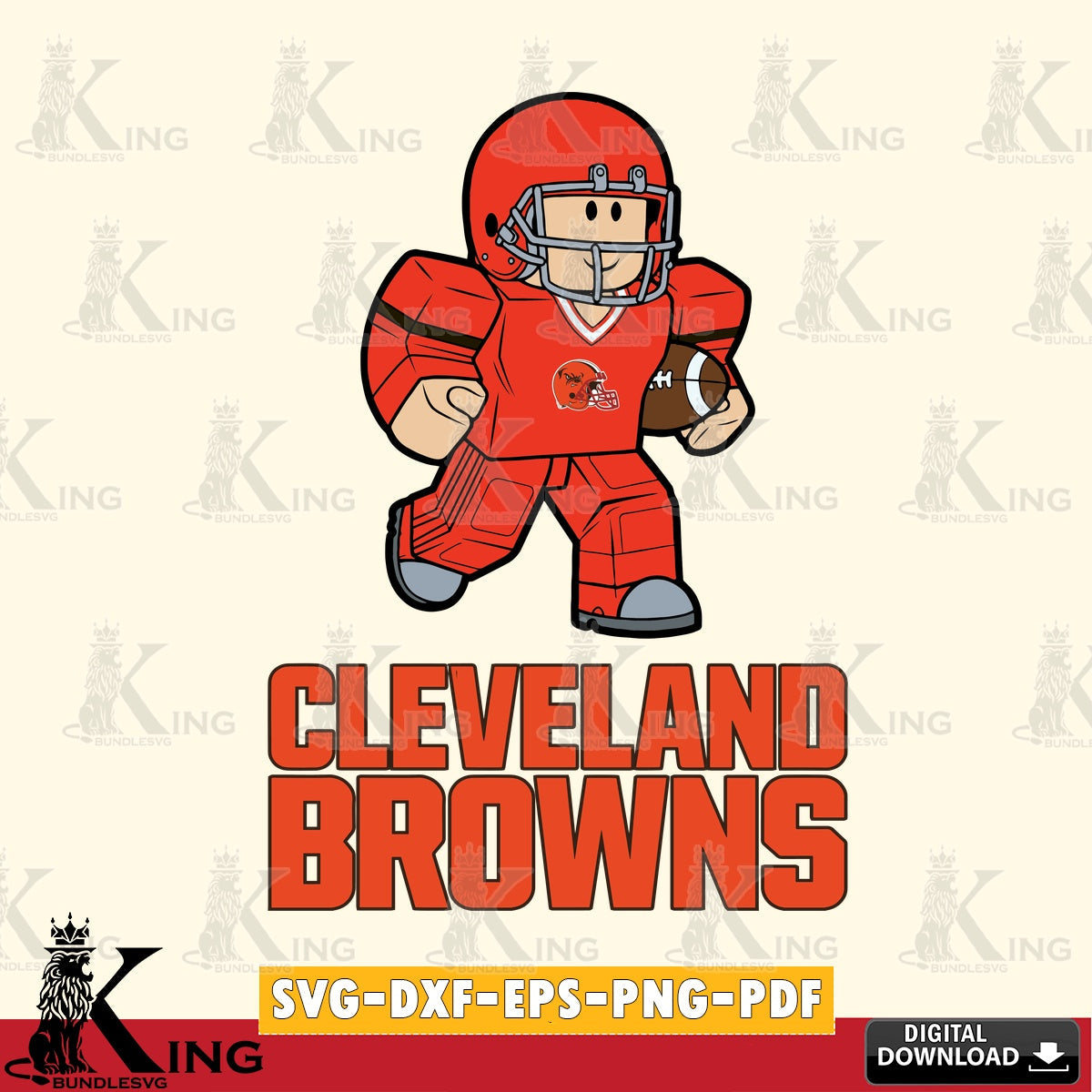 Cleveland Browns Roblox Player Rugby SVG file , Cricut, NFL  File cut , Digital Download , PDF File