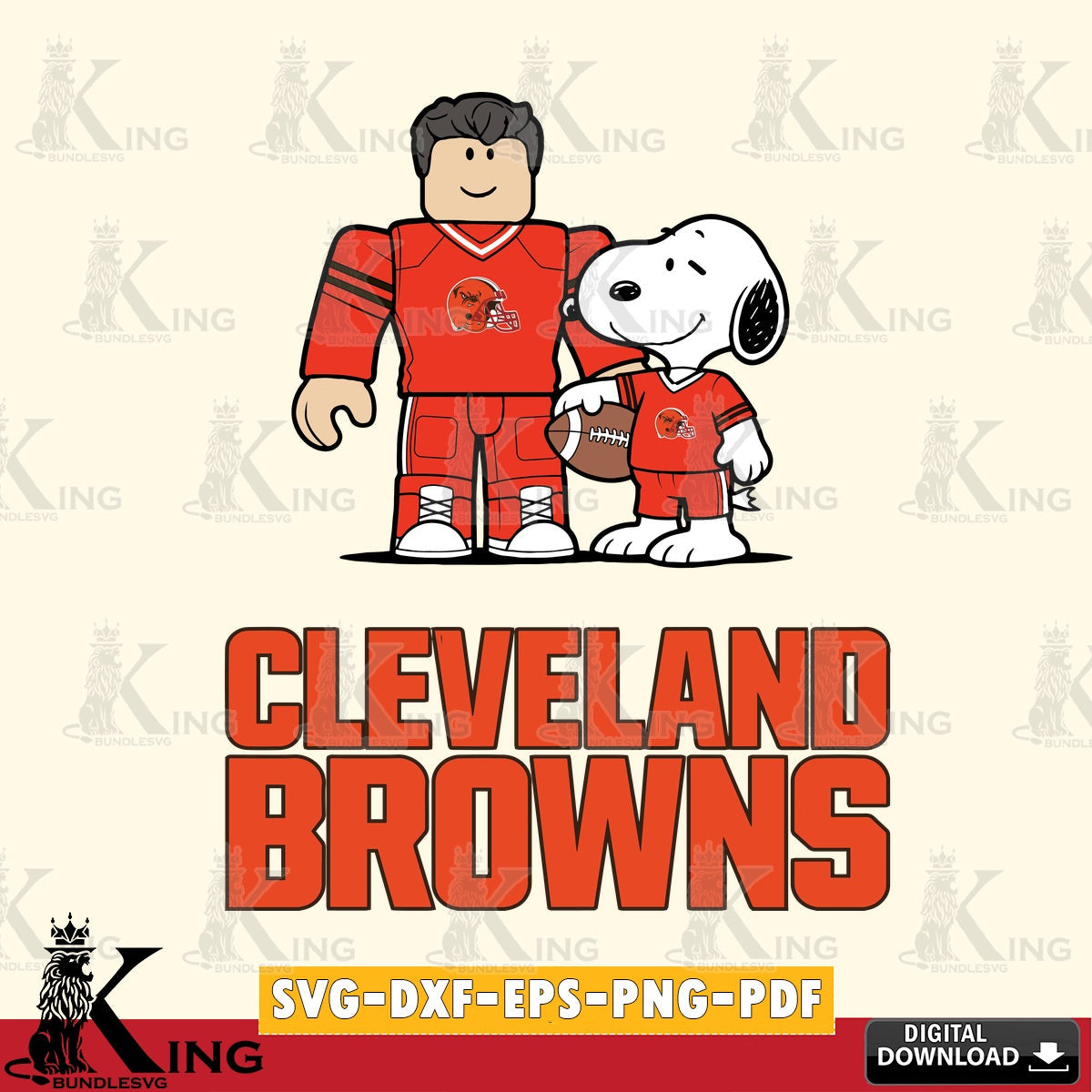 Cleveland Browns Roblox & Snoopy Football SVG file , Cricut, NFL  File cut , Digital Download , PDF File