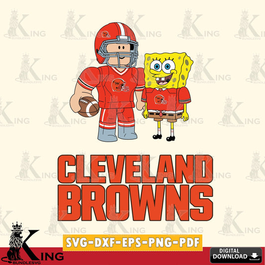 Cleveland Browns Roblox & Spongebob Football SVG file , Cricut, NFL  File cut , Digital Download , PDF File