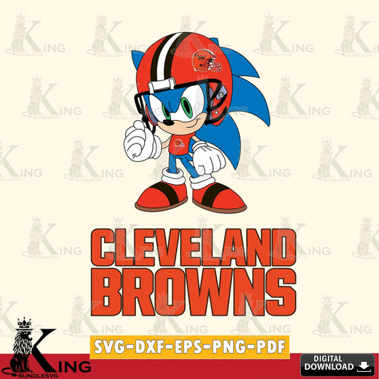 Hand-drawn style art of Cleveland Browns Sonic Football Mascot as a crafting file for iron-on transfer and vinyl decals