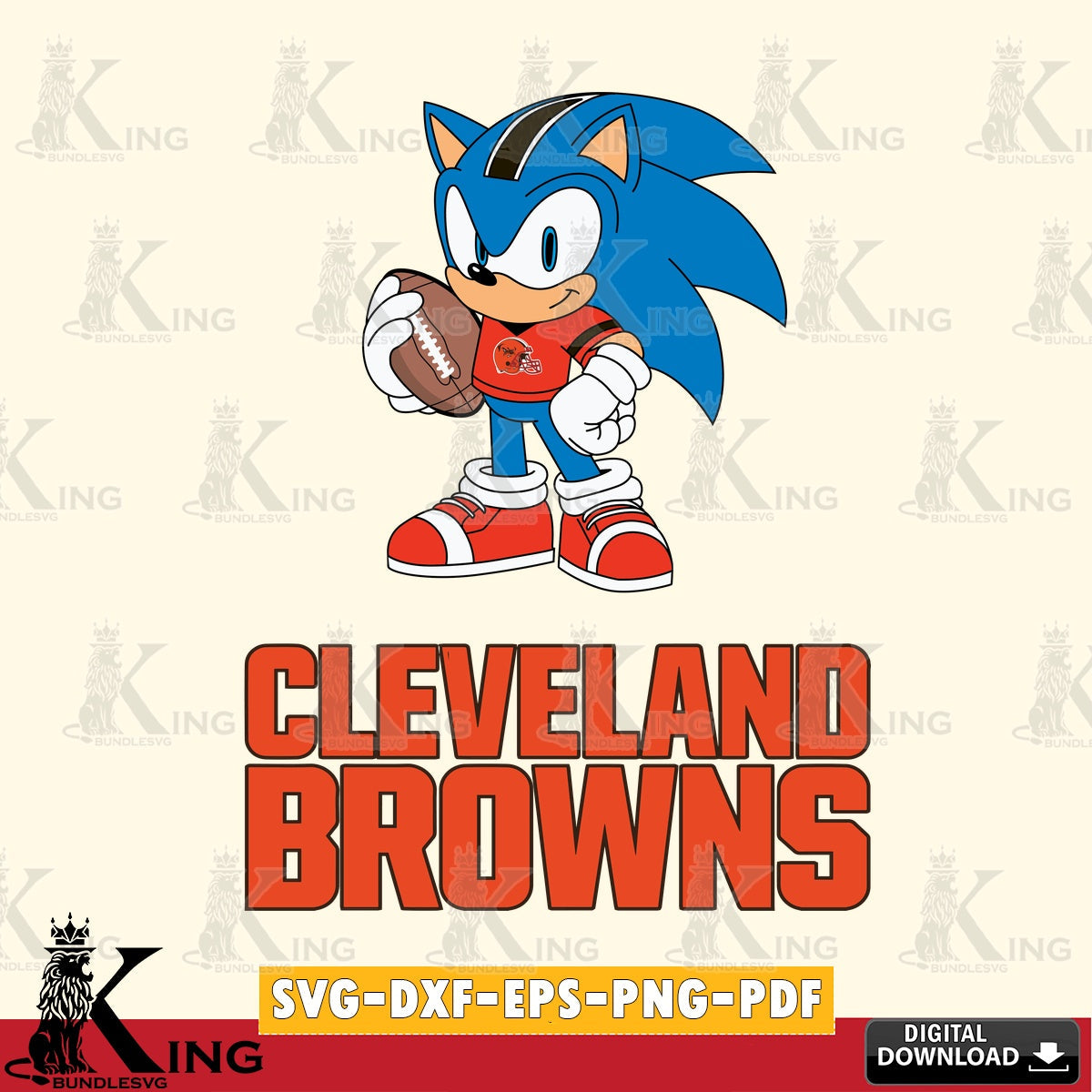 Cleveland Browns Sonic Game Day Ready SVG file, Vector , Digital Download , PDF File , Instant Download