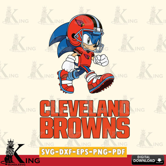 Hand-drawn style art of Cleveland Browns Sonic Ready Football PNG clipart for sublimation printing and graphic design