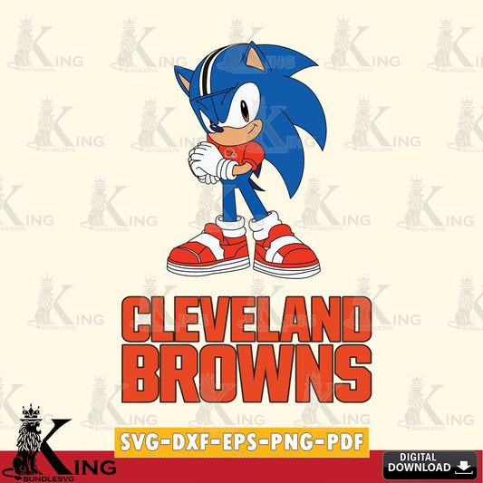 Digital clipart of Cleveland Browns Sonic cute Football printable vector design for sublimation and crafts