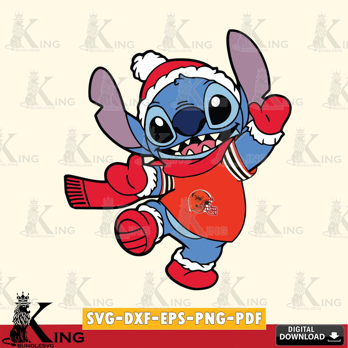 Cleveland Browns Stitch Disney Christmas SVG, NFL for Cricut, Silhouette, Digital Download , file cut