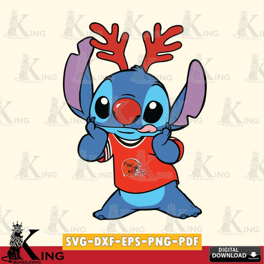 Cleveland Browns Stitch Reindeer SVG, NFL for Cricut, Silhouette, Digital Download , file cut