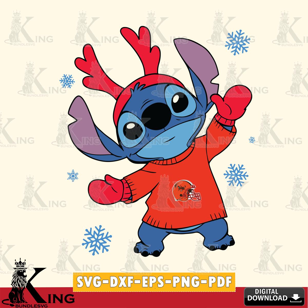 Cleveland Browns Stitch Santa Christmas SVG, NFL for Cricut, Silhouette, Digital Download , file cut