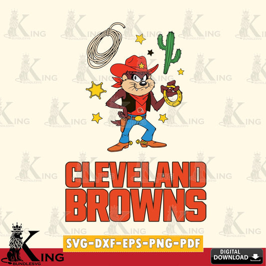 Cleveland Browns Taz Cowboy Western Cut file  , Digital Download , Instant Download, Looney Tunes svg, Football svg