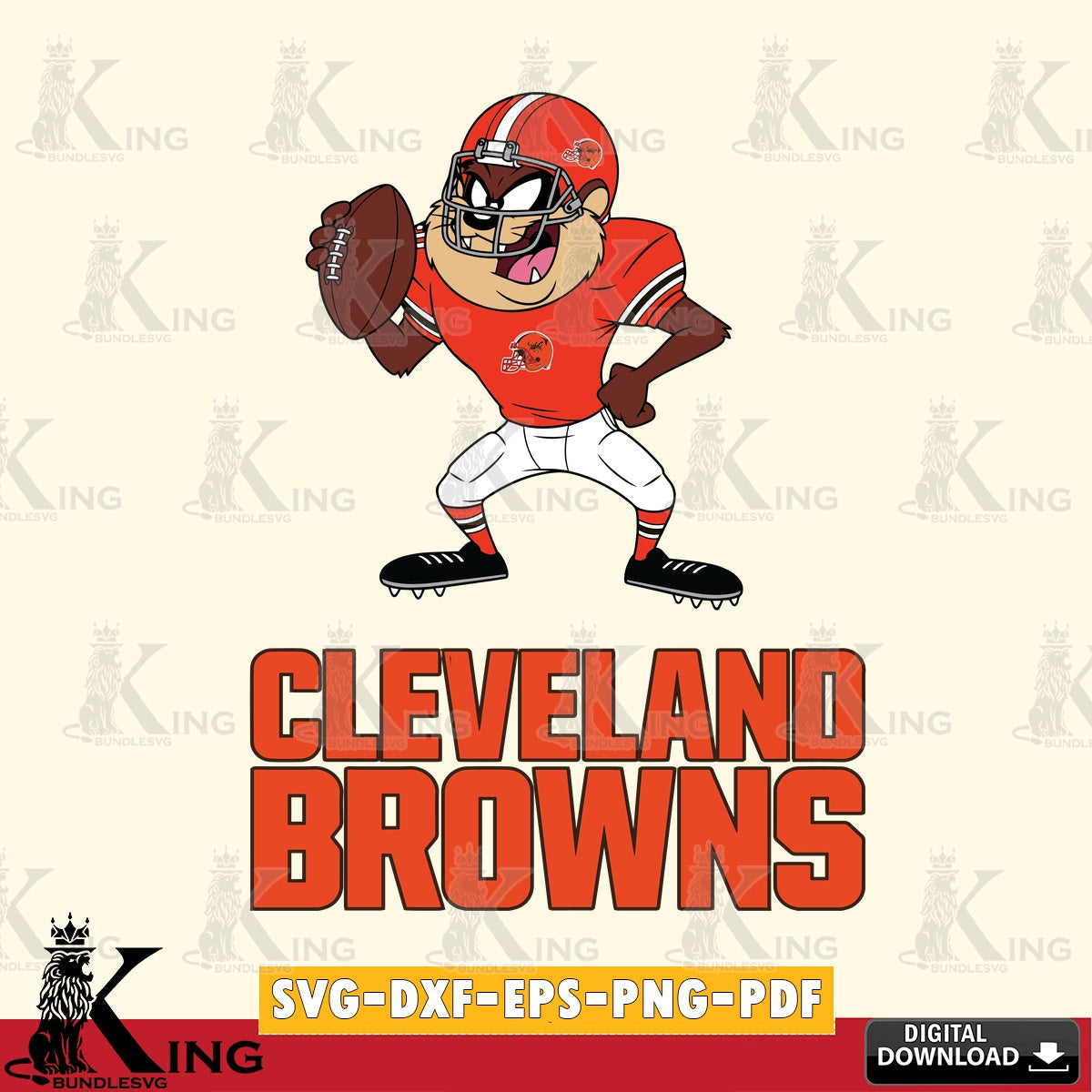 Cleveland Browns Taz Football Player Cut file  , Digital Download , Instant Download, Looney Tunes svg, Football svg