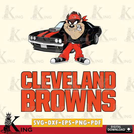 Cleveland Browns Taz Racing Car Cut file  , Digital Download , Instant Download, Looney Tunes svg, Football svg
