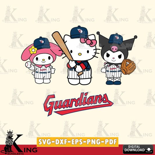 Beautiful illustration of Cleveland Guardians Kawaii baseball team for PNG clipart for sublimation printing and graphic design