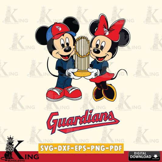 Cleveland Guardians Mickey Minnie Mouse Champions SVG file , For Cricut,  File cut , Digital Download , PDF File, Cut Files