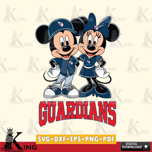 Cleveland Guardians Mickey Minnie Mouse smile SVG File, MLB for Cricut, Silhouette, Digital Download , file cut