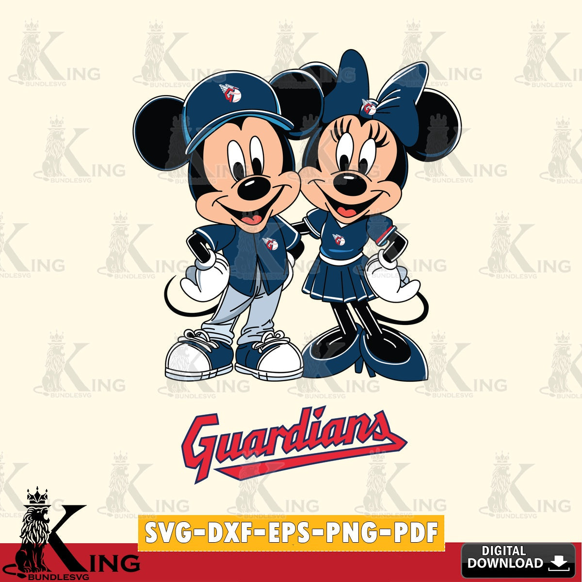 Cleveland Guardians Mickey Minnie Mouse smile SVG file , For Cricut,  File cut , Digital Download , PDF File, Cut Files