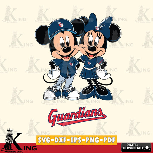 Cleveland Guardians Mickey Minnie Mouse smile SVG file , For Cricut,  File cut , Digital Download , PDF File, Cut Files
