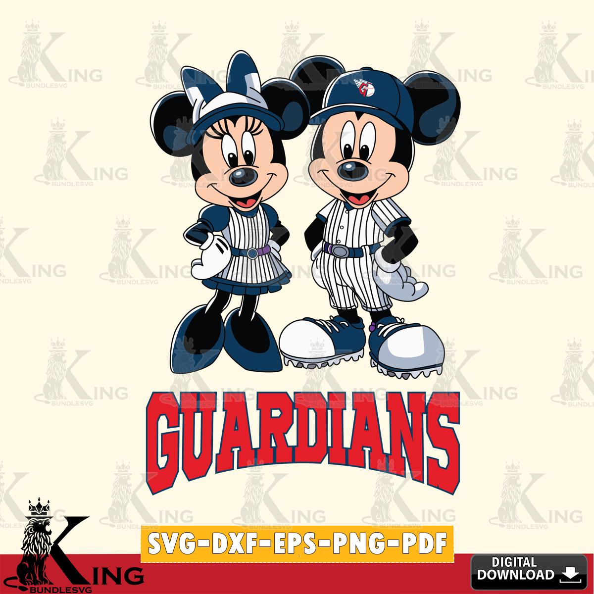 Cleveland Guardians Mickey Minnie Sport SVG File, MLB for Cricut, Silhouette, Digital Download , file cut