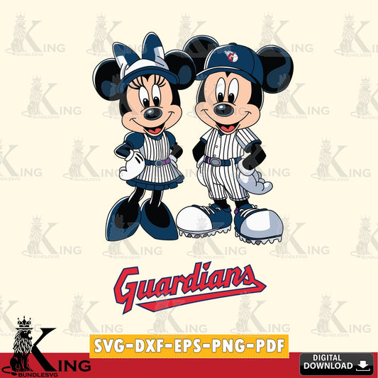Cleveland Guardians Mickey Minnie Sport SVG file , For Cricut,  File cut , Digital Download , PDF File, Cut Files